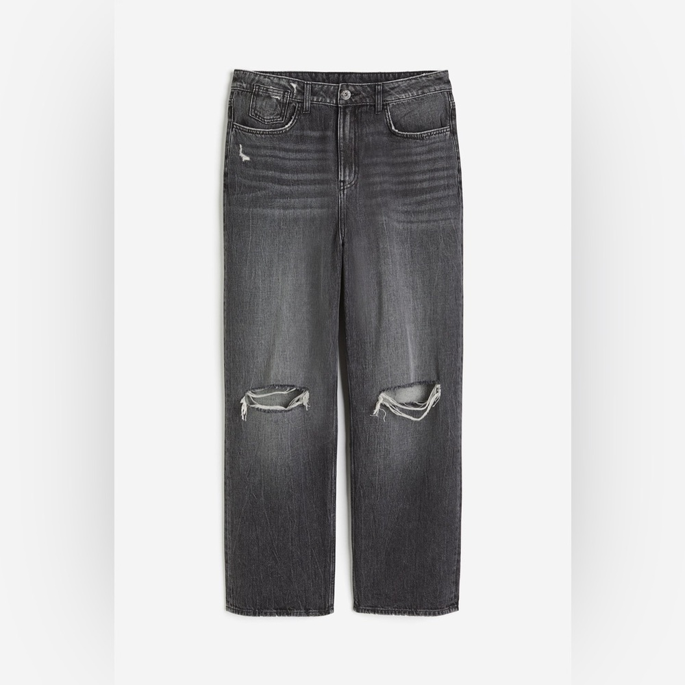 H&M Women's Distressed Baggy Denim Jeans